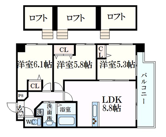 グランドポレストーネ大手町弐番館の物件間取画像